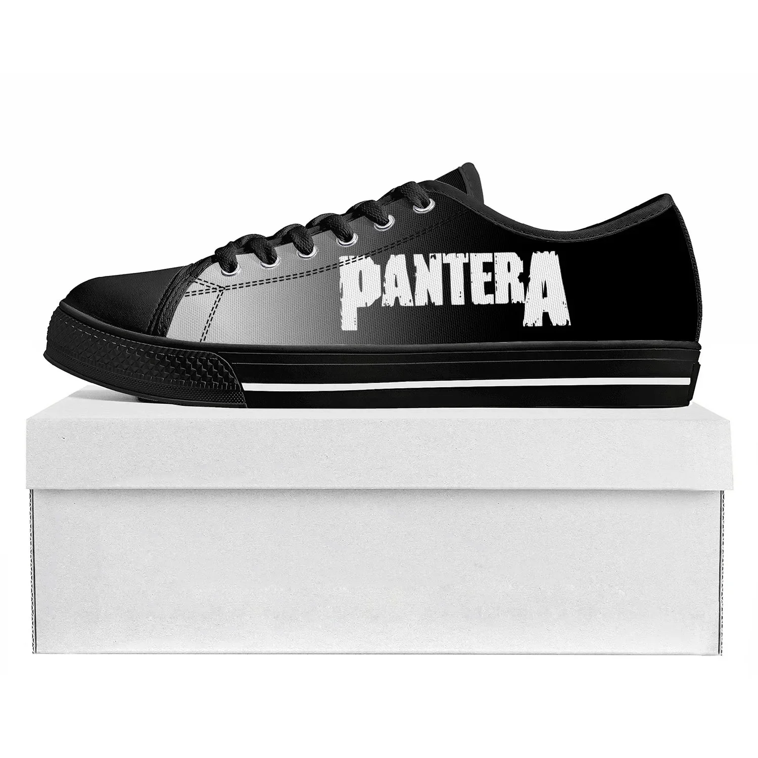 Pantera Metal Band Pop Low Top Zapatillas de deporte de alta calidad para hombre, mujer, adolescente, zapatillas de lona, zapatos casuales para parejas, zapato personalizado