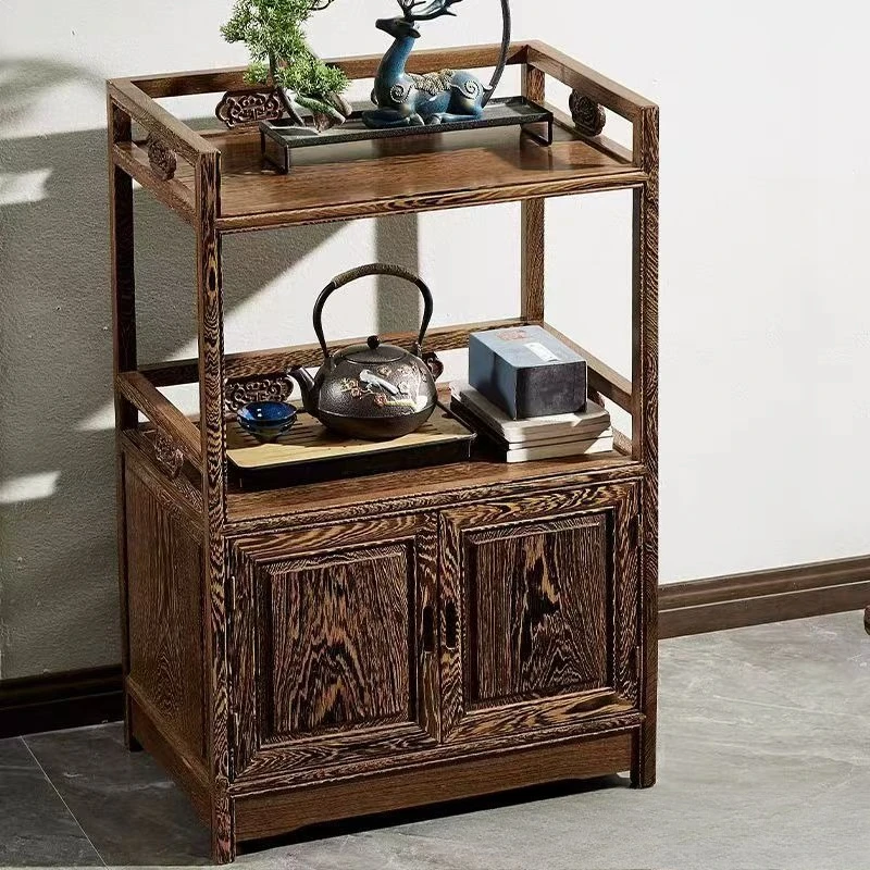 mahogany wine cabinet partition cabinet layered tea dining room small decoration hedgehog living room Chinese multi-functional