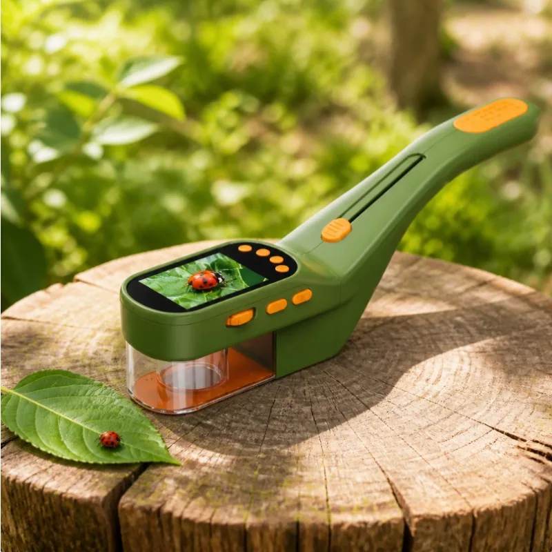 2 In 1 Kids Handheld Digital Microscope Bug Catcher Outdoor Nature Exploration Educational STEM Toy