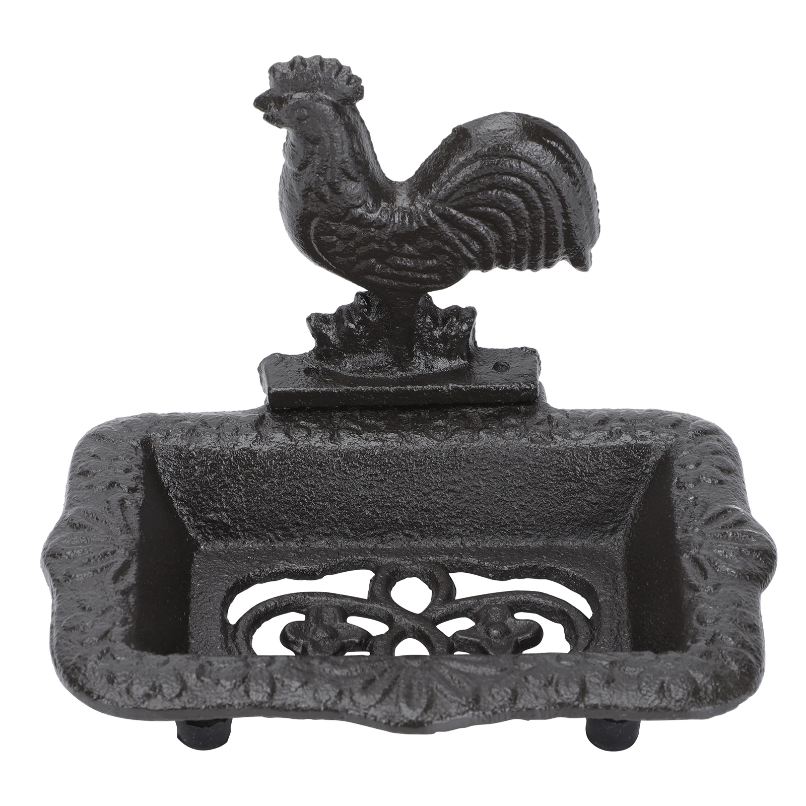 

Retro Rooster Soap Box Decorative Iron Holder Compact Lightweight Bathroom Tray for Shower Soaps Handmade Sponge Fade