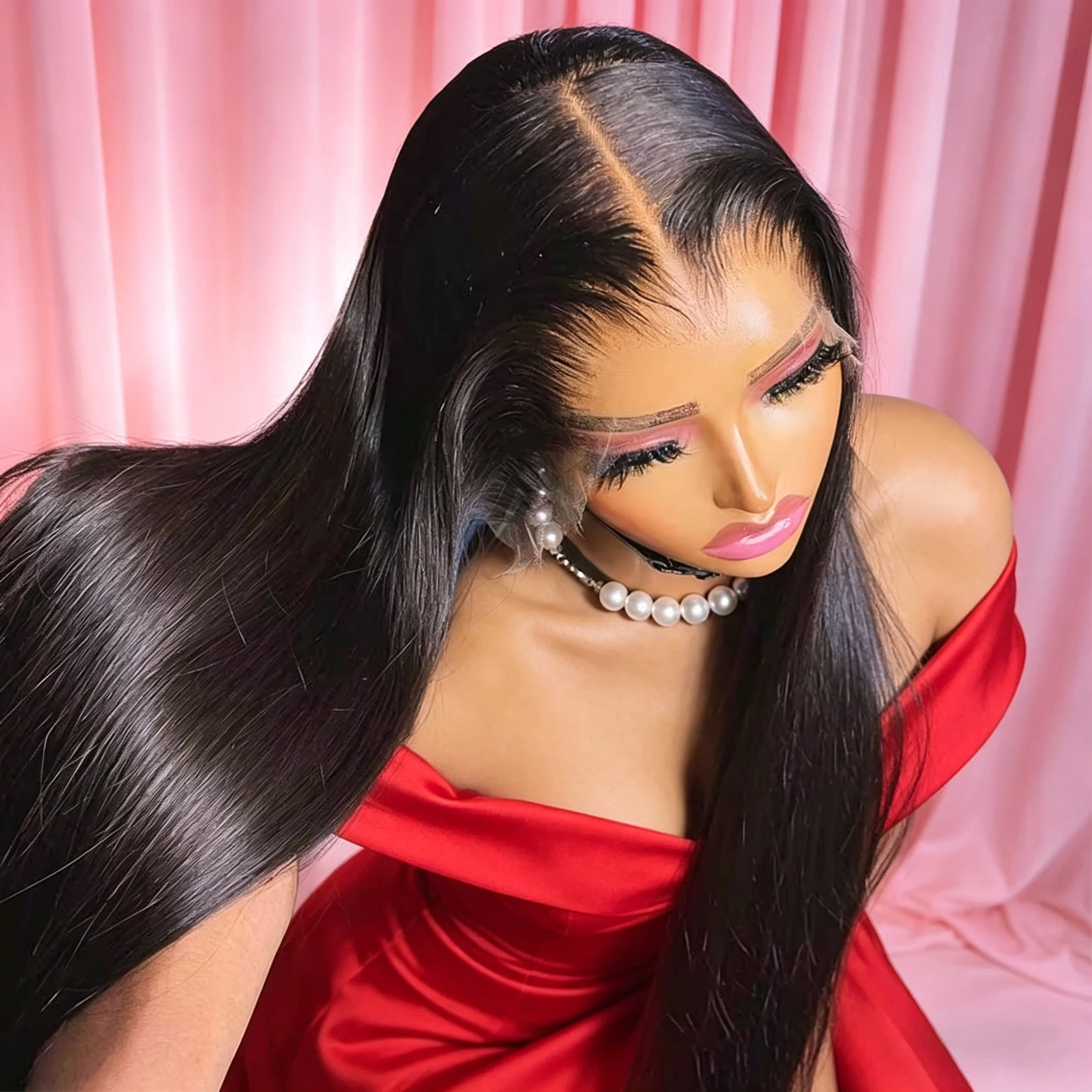 

28 30 40 Inch 13x6 13x4HD Lace Bone Straight Wig 220% Density Brazilian Raw Human Hair Wigs Transparent Swiss Lace Frontal Wig Real Raw Hair For Women