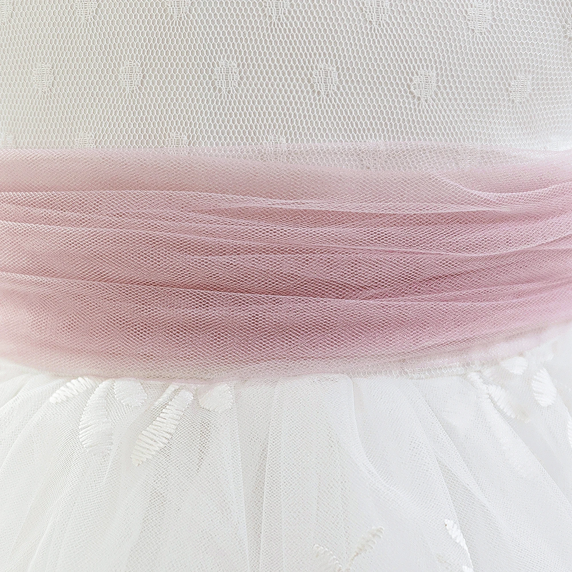 Kleinkind Langarm Taufkleid für Mädchen Elegantes Prinzessinnenkleid für 1. Geburtstag Hochzeit Party Mädchen Schleifenkleid Brautjungfern Festkleid – Detail 6