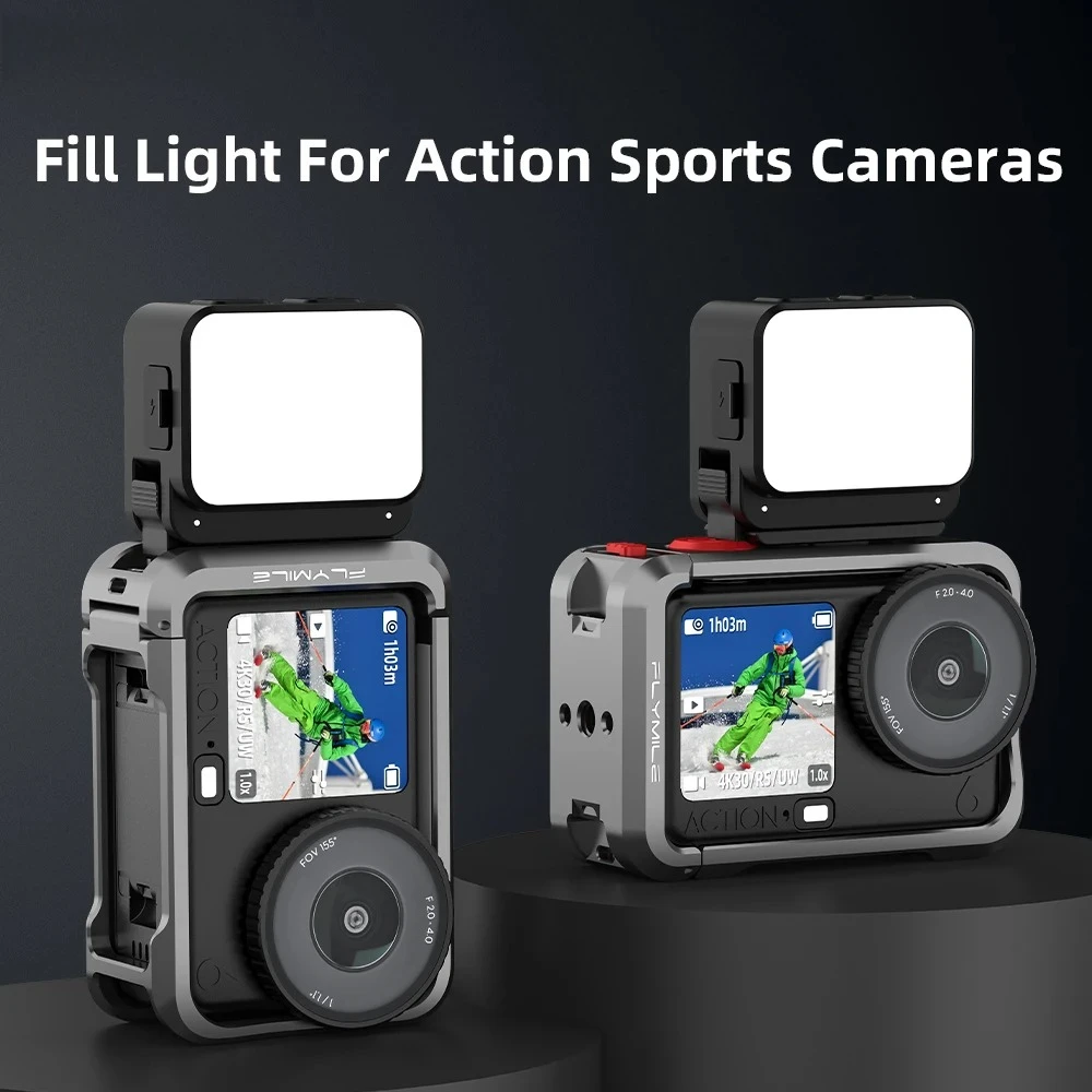 Handheld Camera Fill Light for DJI Osmo Action 6/5/4 Video Lights Magnetic IPX4 Waterproof Photography Lighting Selfie Lamp