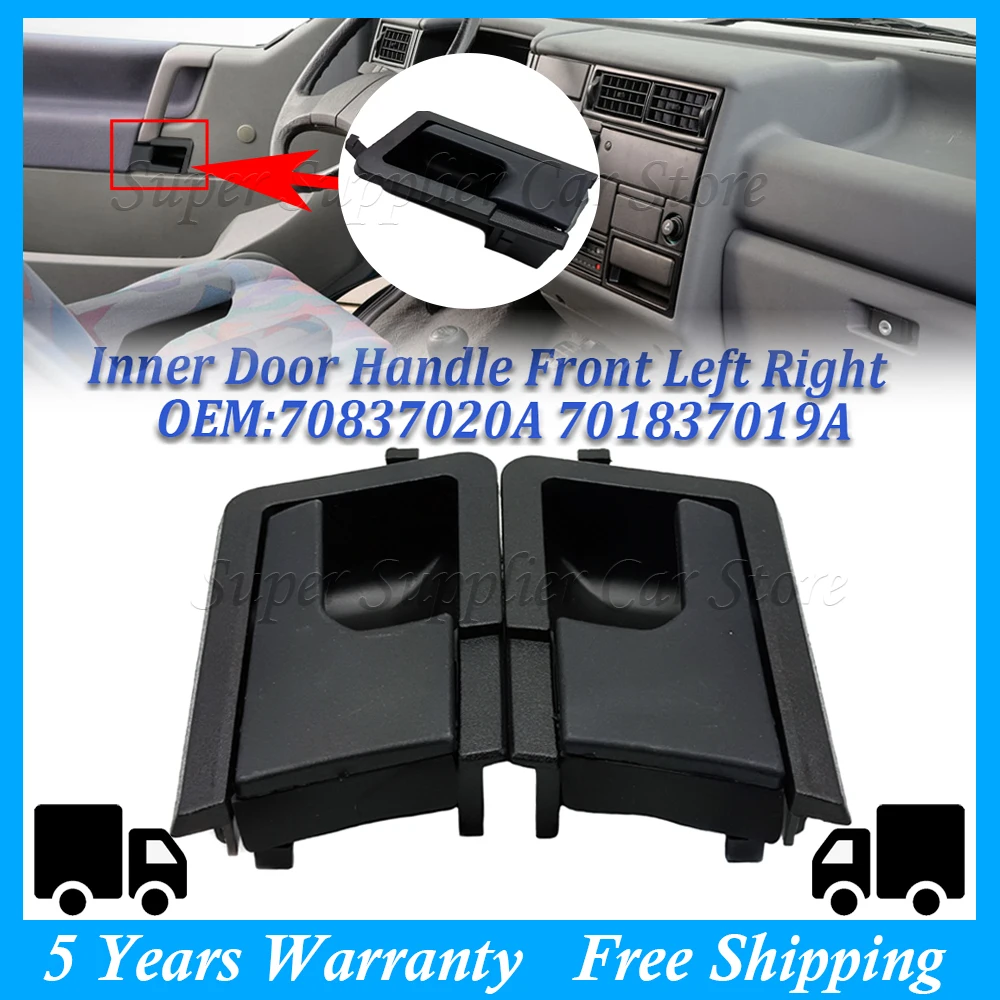 Para vw volkswagen transporter caravelle t4 eurovan frente do carro esquerda ou direita interior maçaneta da porta preta 701837020 Um