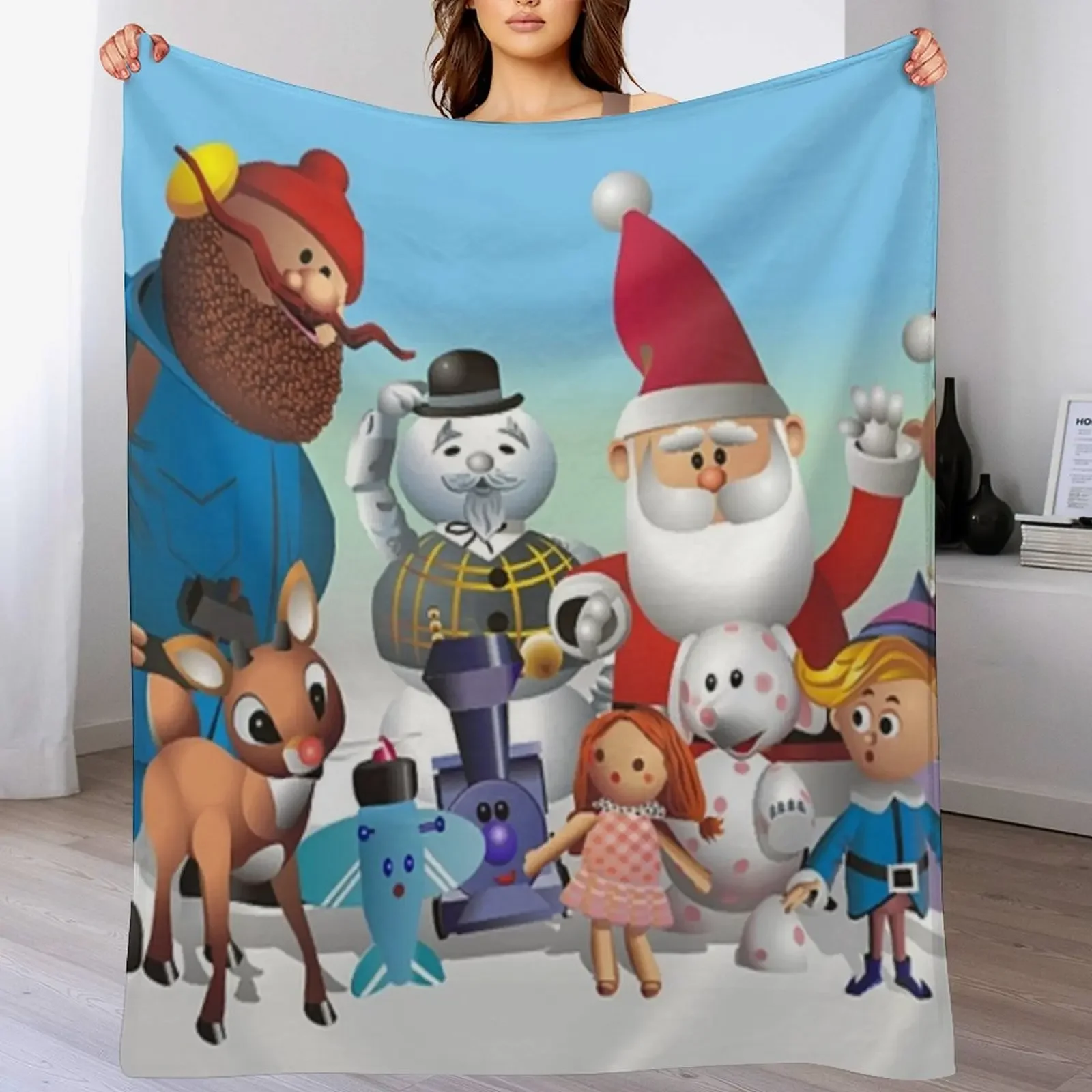

Rudolph and Friends | DreamscapesbyTeresa Throw Blanket Bed Fashionable Vintage manga Blankets