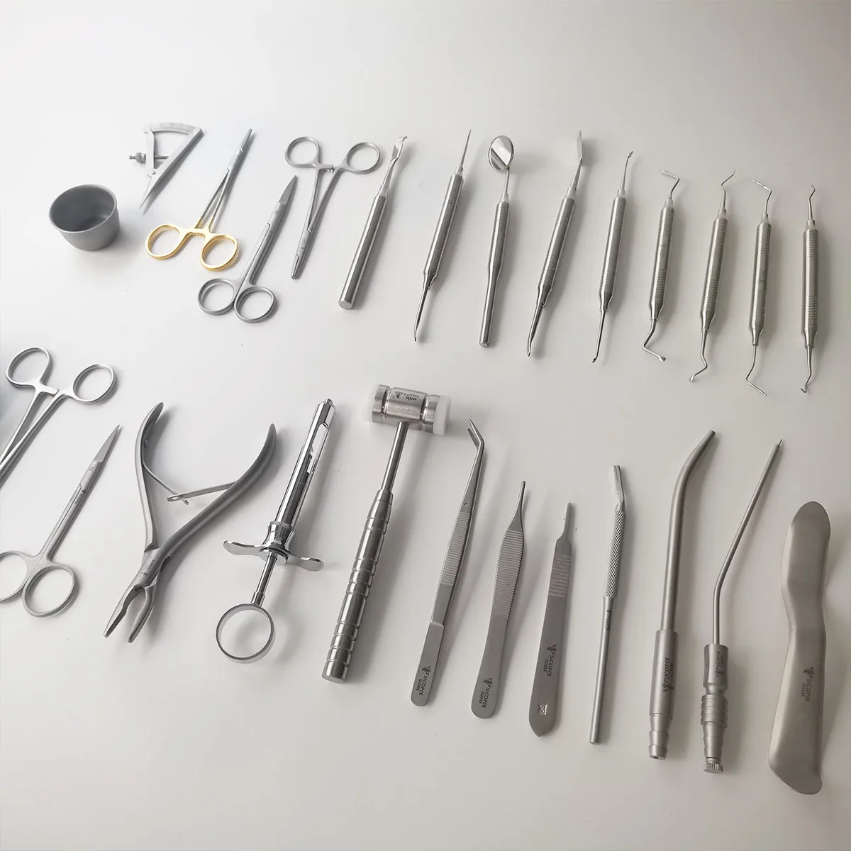 26 Buah Kit Instrumen Alat Implan Gigi Tang Penggigit Tulang Palu Tulang Kit Bedah Intraoral Probe Pemisah Periosteum