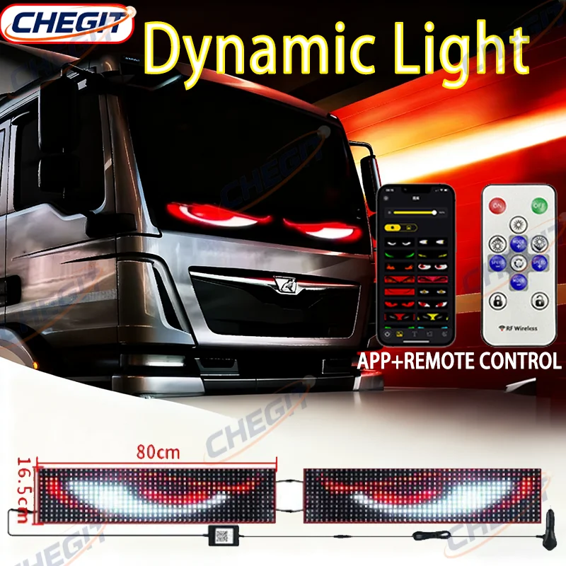 

LED Eyes for Truck DIY Custom Text Pattern Programmable Display Truck Car Devil Eye App Control Scrolling Advertising Led Sign