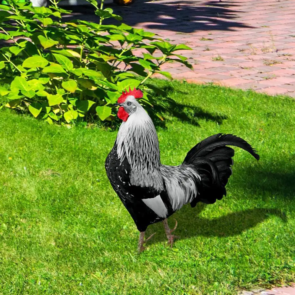 Garden Rooster Statue Chicken Sculpture For Yard Decor Weatherproof Hen Figurine For Patio Backyard Home Outdoor Decoration