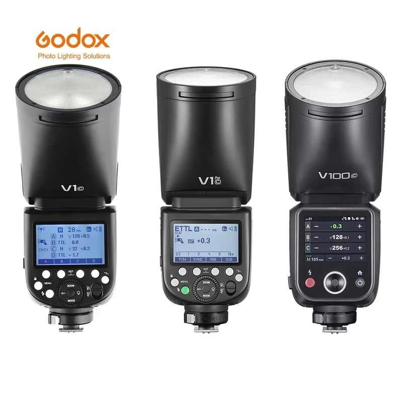 Godox V1 V1Pro V100 TTL ليثيوم أيون كاميرا مستديرة الرأس فلاش اللاسلكية Speedlight لكانون سوني نيكون فوجي أوليمبوس
