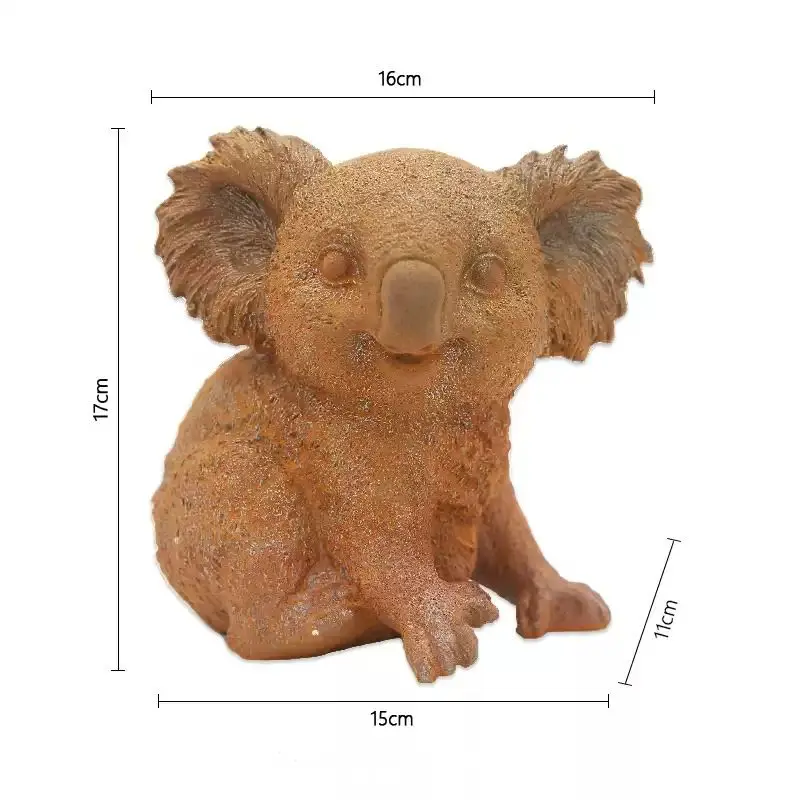 Vintage Cast Iron Koala Statue, Rustic Australian Animal Figurine, Heavy Farmhouse Garden Ornament, Shelf Decor & Collectible