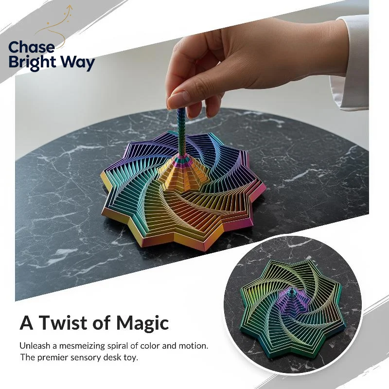 3D Printed Hexagonal Fidget Spiral Toy Stretchable Portable Stress Relief Toy for Kids Adults Travel Daily Use