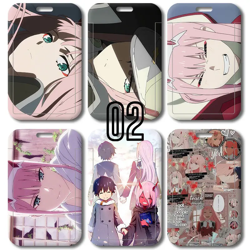 DARLING in FRANXX anime card holder student campus card ID card bus card hanging neck lanyard id card holder kawaii badge