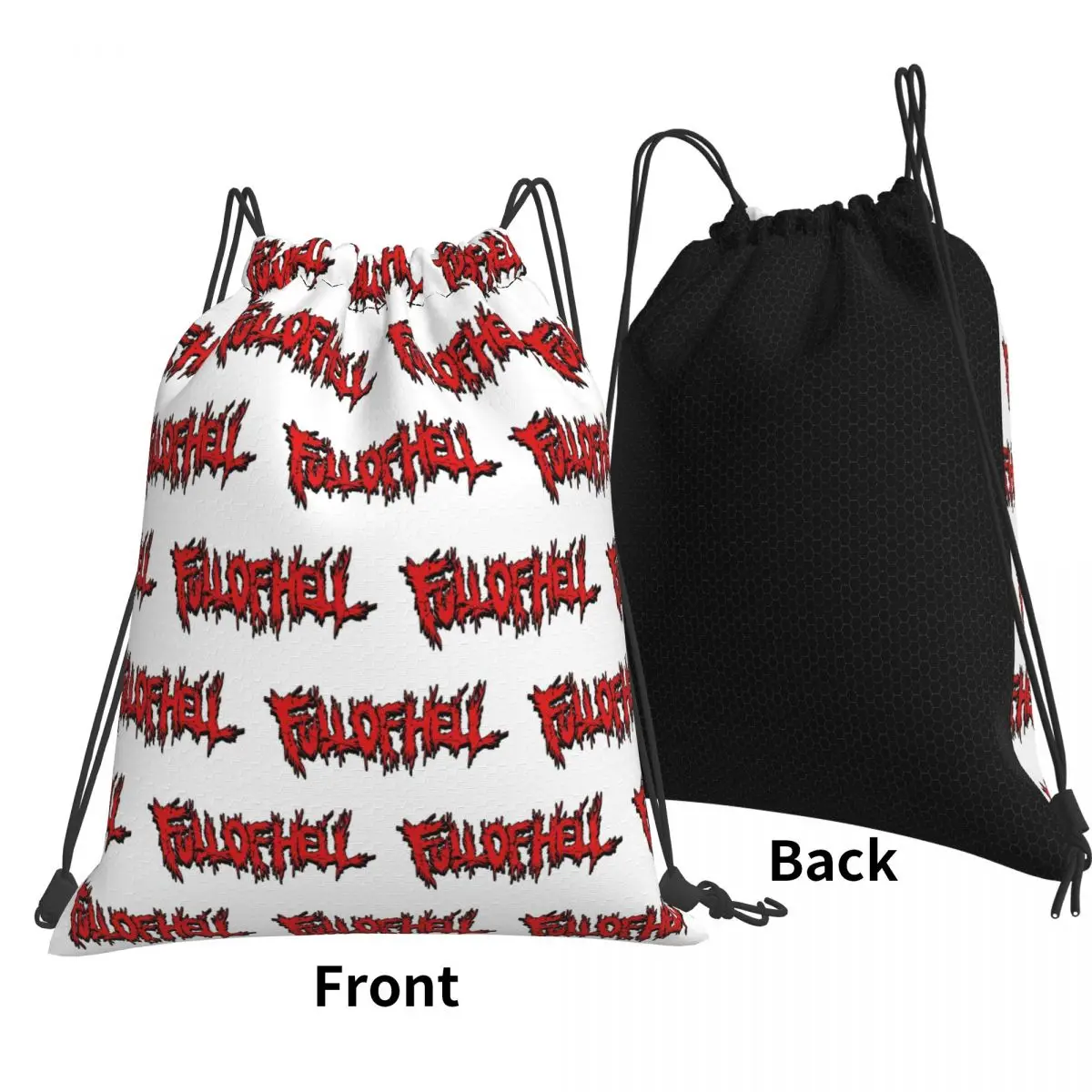 Full Of Hell Merch Backpacks Portable Drawstring Bags Shoes Bag Book Bags for Travel Students