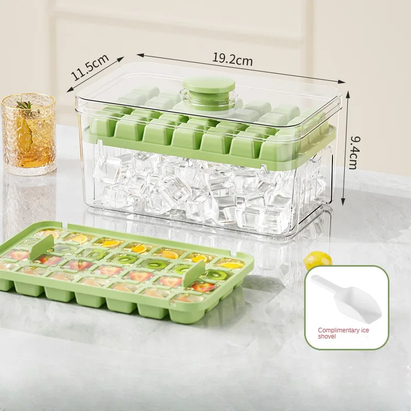 

Quick-freeze Ice Cube Mold Press Type Ice Cube Tray With Storage Box Silicone Molds Beer Easy Release Home Gadgets Kitchen