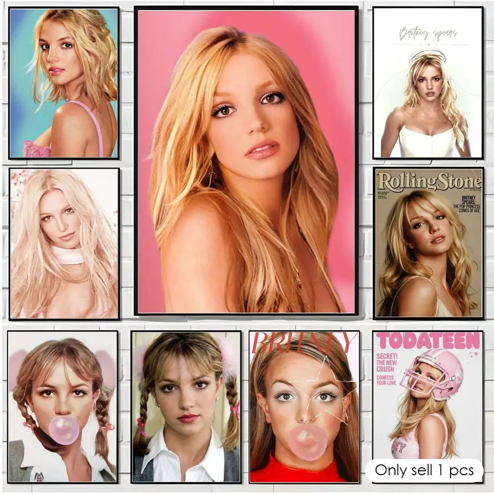 Pop Princess Singer B-Britney Spears y2k Poster Modern  Wall Art Aesthetic Minimalist Bedroom Decor Cafe Home Gift