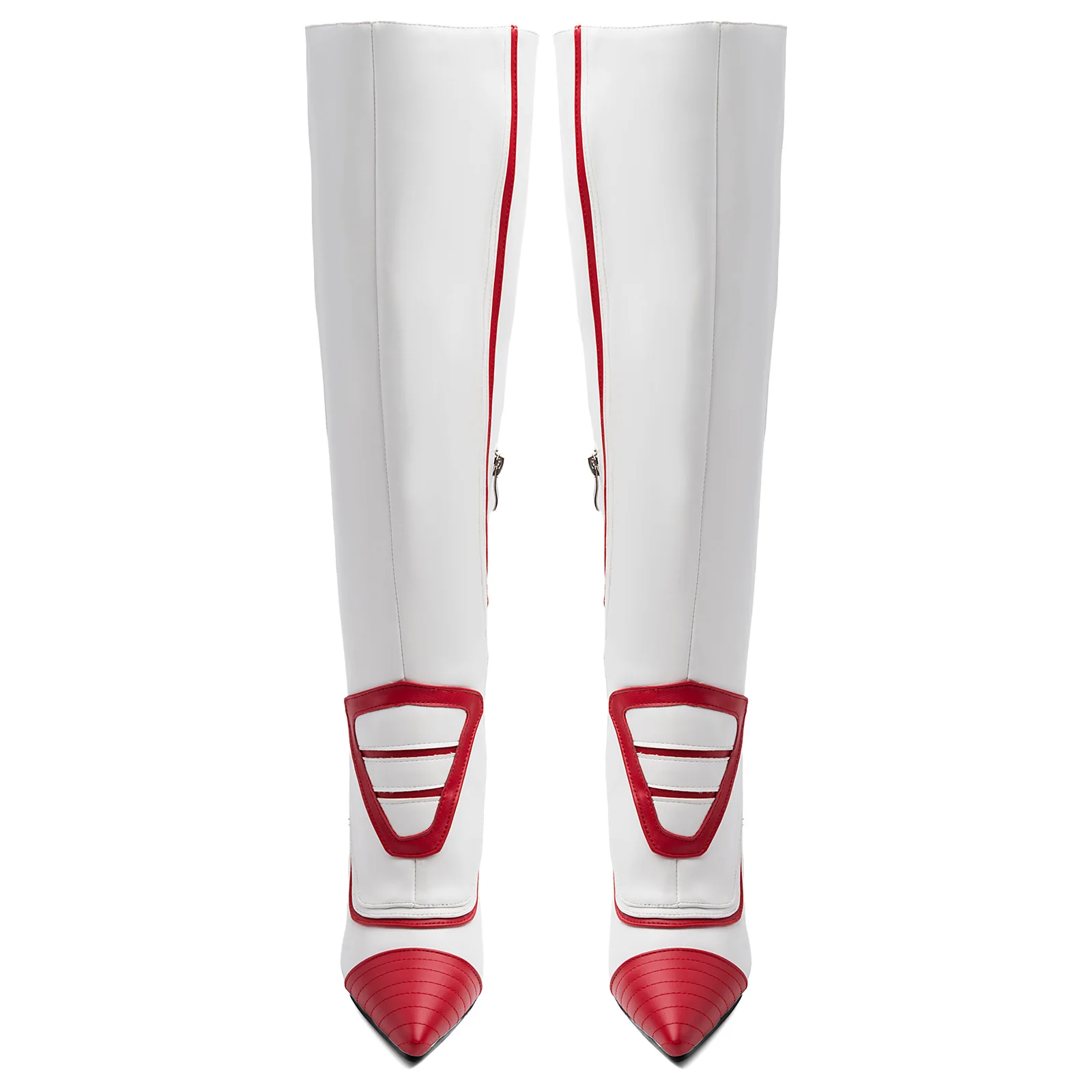 Knee High Boot Patchwork Mixed Color Slip-On Leather Fashion Luxury Elegant Concise Sexy Novelty Pointed Toe Thin Heel Shoes New