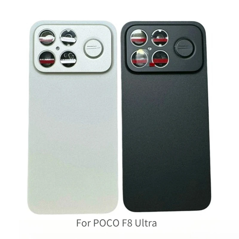 A+ Rear Glass Back Cover For POCO F8 Ultra POCOF8 Ultra, Rear Battery Door Housing With Camera Glass, Phone Replacement Shell