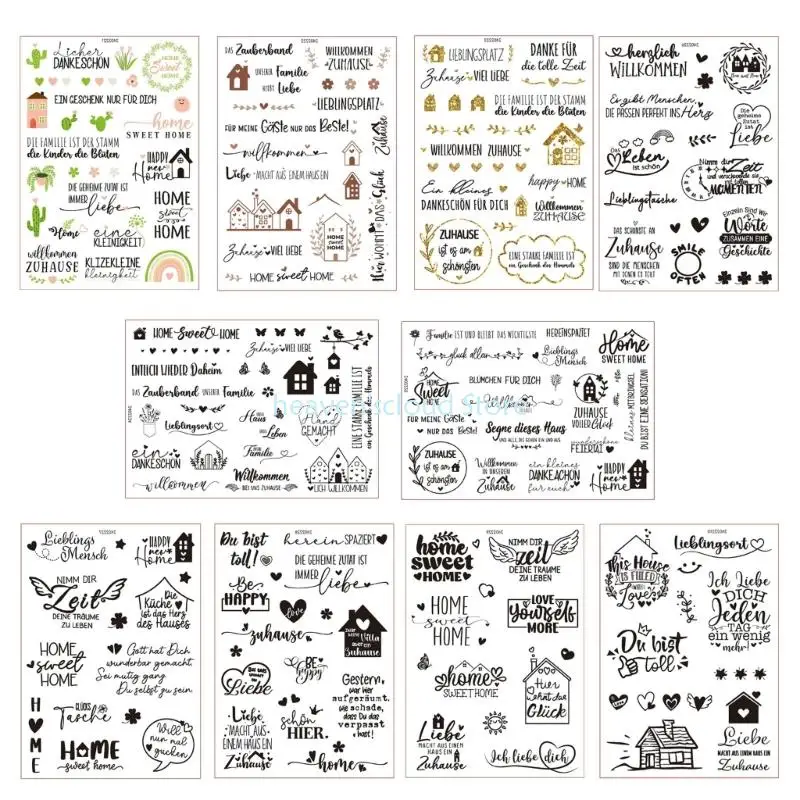 Y88Bドイツの祝福の言葉は、キャンドル用のステッカー水転送キャンドルステッカーをこすりますセラミックカップガラス製品家具