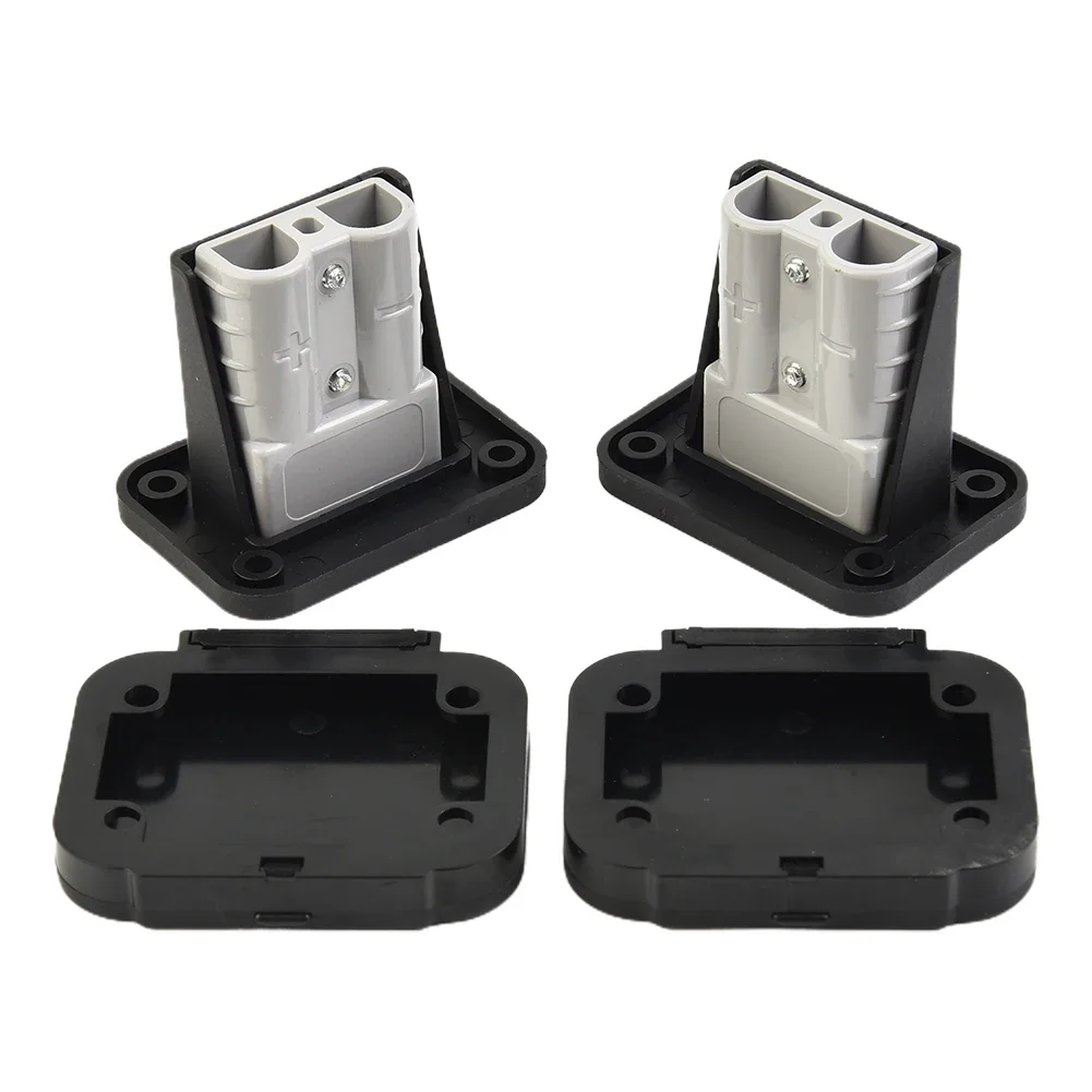 50A Panel Flush Mount Bracket With Cover + Plug For Anderson Plug Panel For High-end Large Vehicles Caravan Cars With Screws