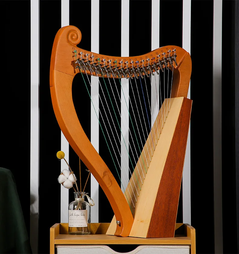 19 Strings Lyre Harp Wood Material Portable String Musical Instrument Factory Wholesale for Beginners
