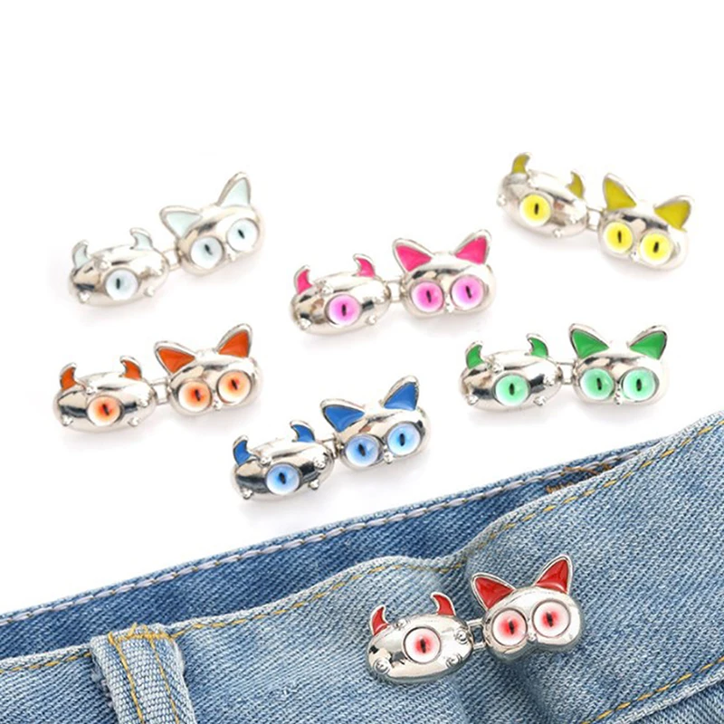 

1Pair Clips For Pants Fastener Pants Pin Retractable Button Loose Button For Waist For Jeans Perfect Fit Reduce Waist