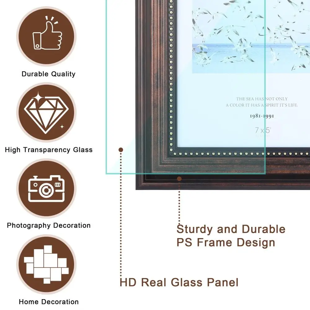 Creative 6 Inch Resin Black Rustic Picture Frame
