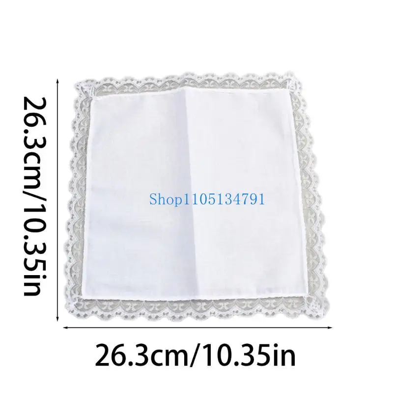 Khăn tay màu trắng 98km cho phụ nữ thêu cà vạt-nhuộm người đàn ông túi khăn tay