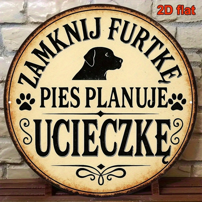 2D Retro Dog Outline And Paw Prints 