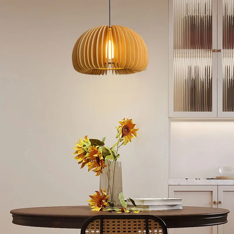 Pop Newest Bamboo Pendant Lamp Ceiling Lights Rattan Wicker Lustre Hand Knit Braiding Suspended Home Dining Braided Indoor Decor