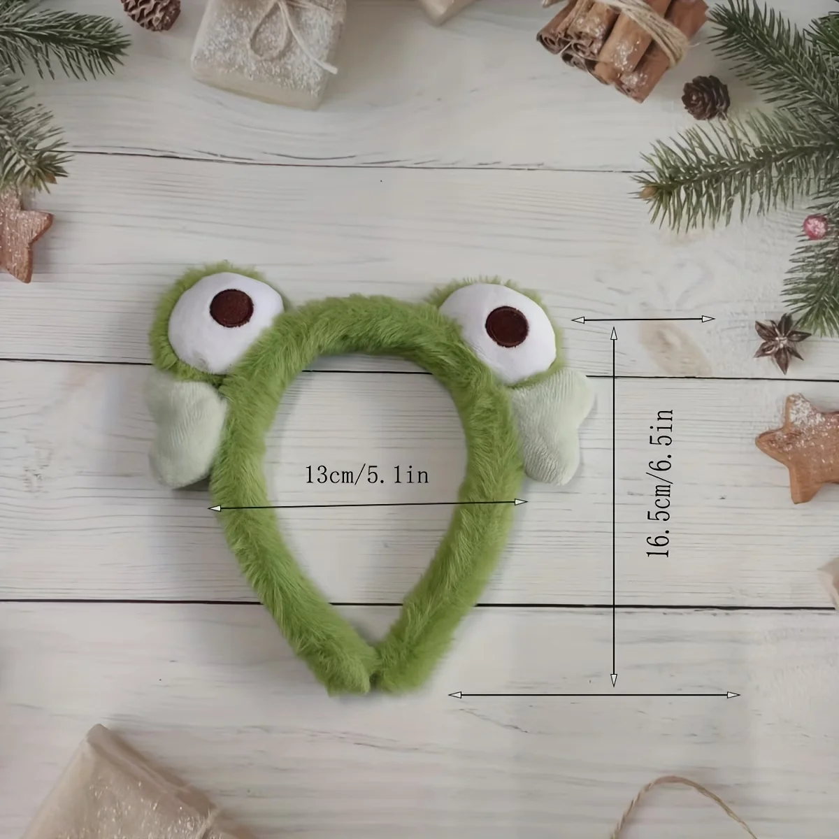 1 süßes Frosch-Plüsch-Haarband, geeignet für Frauen – weiches und bequemes Gesichts- und Haar-Accessoire, niedliches Frosch-Design – Detail 1