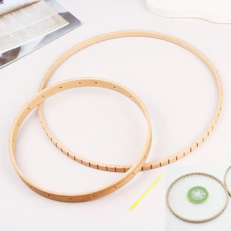DIY Wooden Hoops Weaving Loom Set for Beginners and Kids Handmade Craft Supplies for Wall Hanging Art Projects