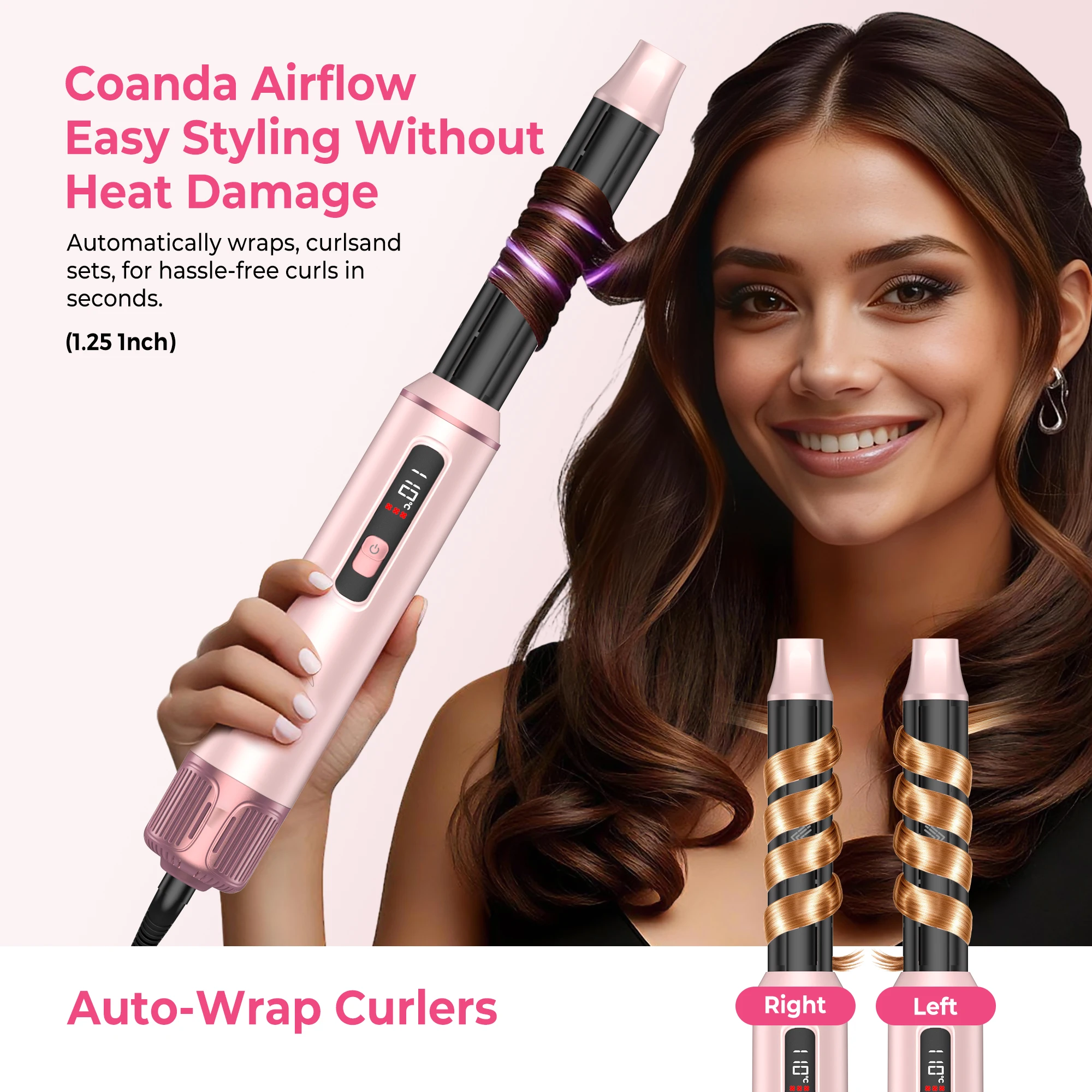 ATOPSKINS Airstyler Pro 5 in 1 Hair Dryer Set, Hot Air Curling Brush, Straightener, Thermal Brush