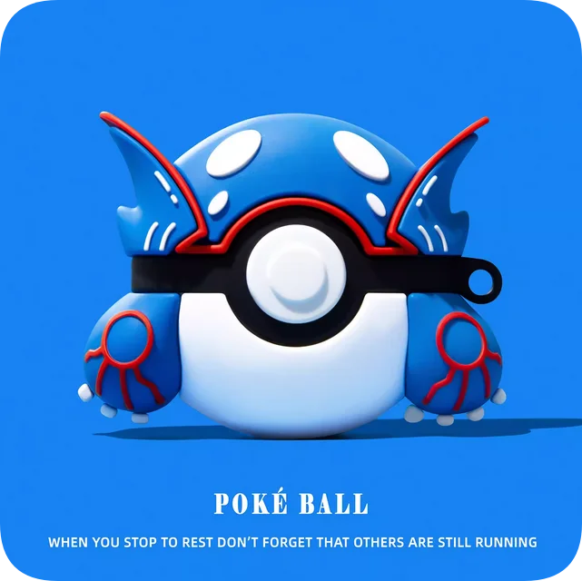 Pokemon bola kyogre para airpods pro 3 caso, anime 3d silicone fone de ouvido capa para airpods pro 2/airpods 4 3 2 1 caso funda crianças
