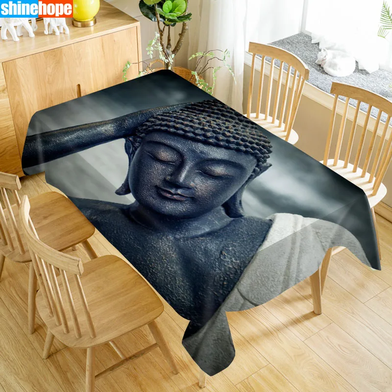 Buddha Tablecloth Dustproof Dinner Table Cloth Rectangular Wedding Decoration Table Cover Home Textiles 3.15