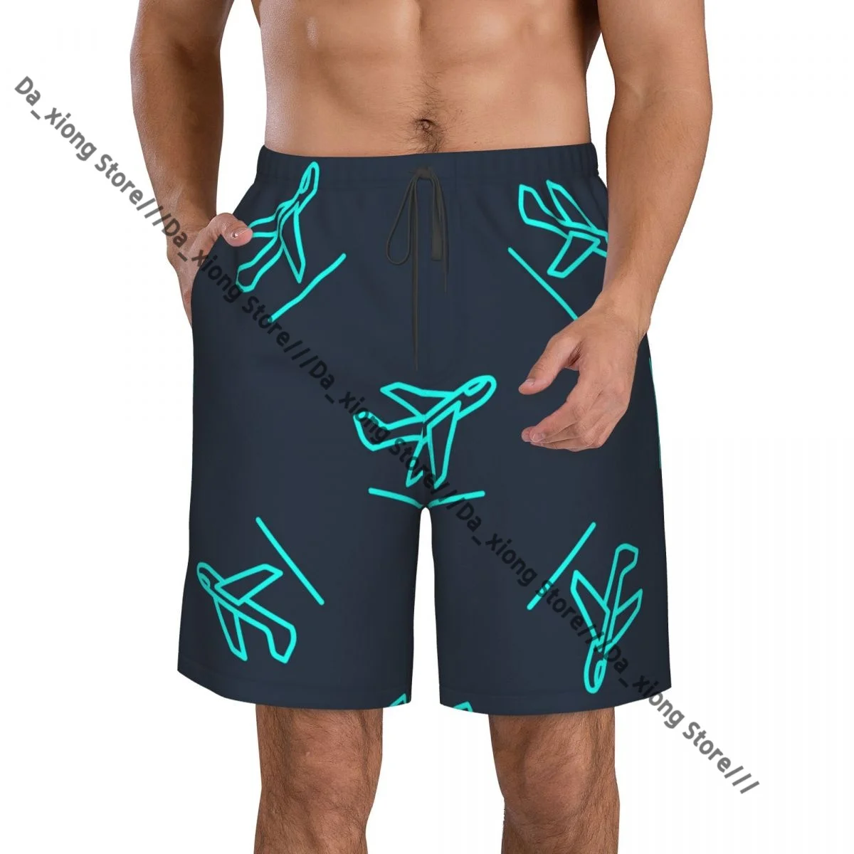 

Mens Swimwear Swim Short Trunk Plane Airplane Beach Board Shorts Swimming Surffing shorts