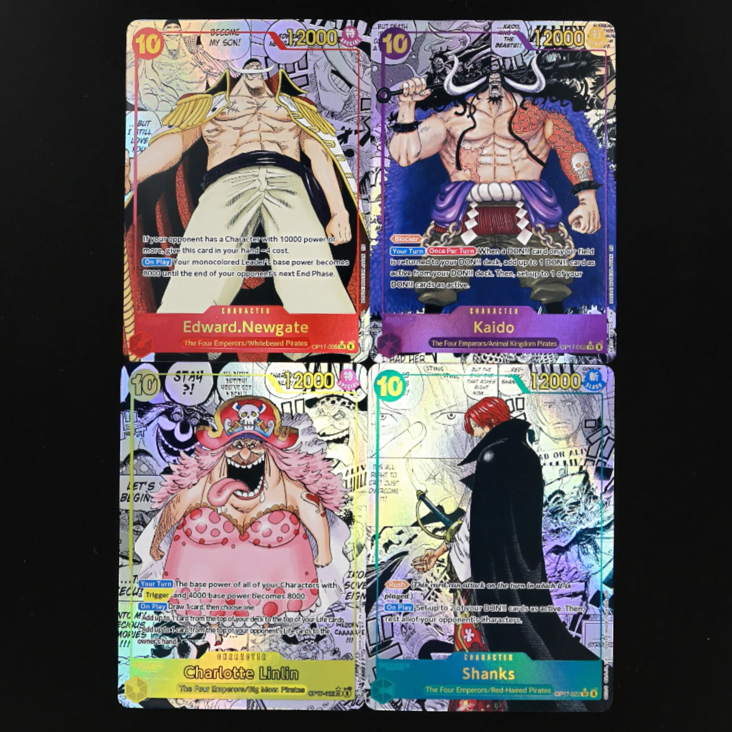 One Piece TCG OPCG Английский набор карт OP17-022 Шанкс OP17-005 Ньюгейт OP17-062 Кайдо OP17-112 Линлин Текстурная фольгированная карта