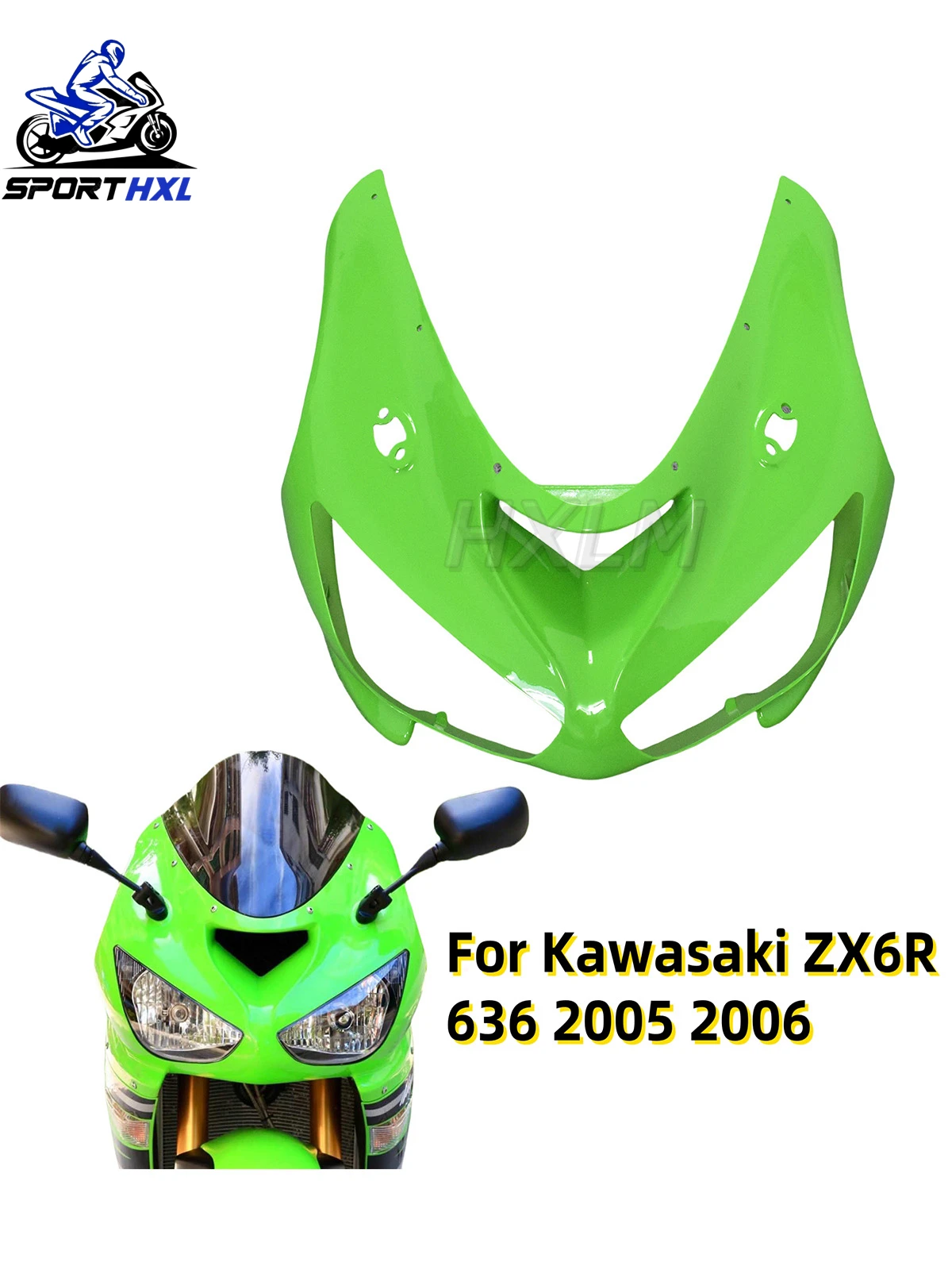 Koplamp Cowl Voor KAWASAKI ZX6R 2005-2006 Hoofd Front Bovenste Neus Kappen Kuip Motorcycle Shell - afbeelding 2