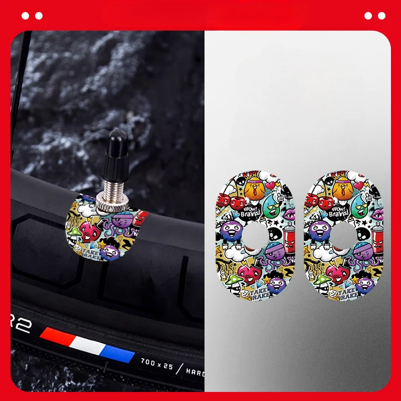 

2D flat motorcycle helmet sticker 2pcs/sheet bicycle air nozzle sticker bicycle universal air nozzle fixed sticker highway