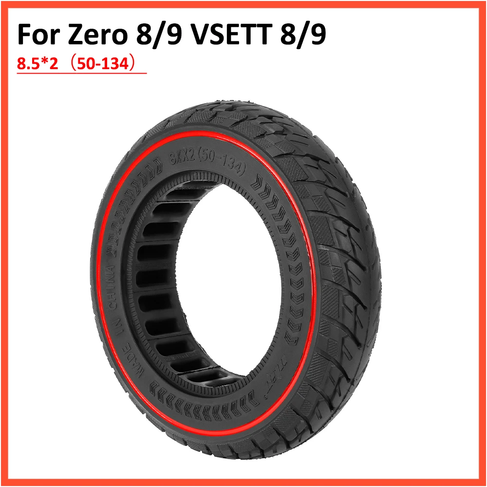 8.5inch 8 1/2*2 Solid Tire for VSETT 8/9 Macury Zero 8/9 Series Electric Scooter Off-road Run-flat Tire