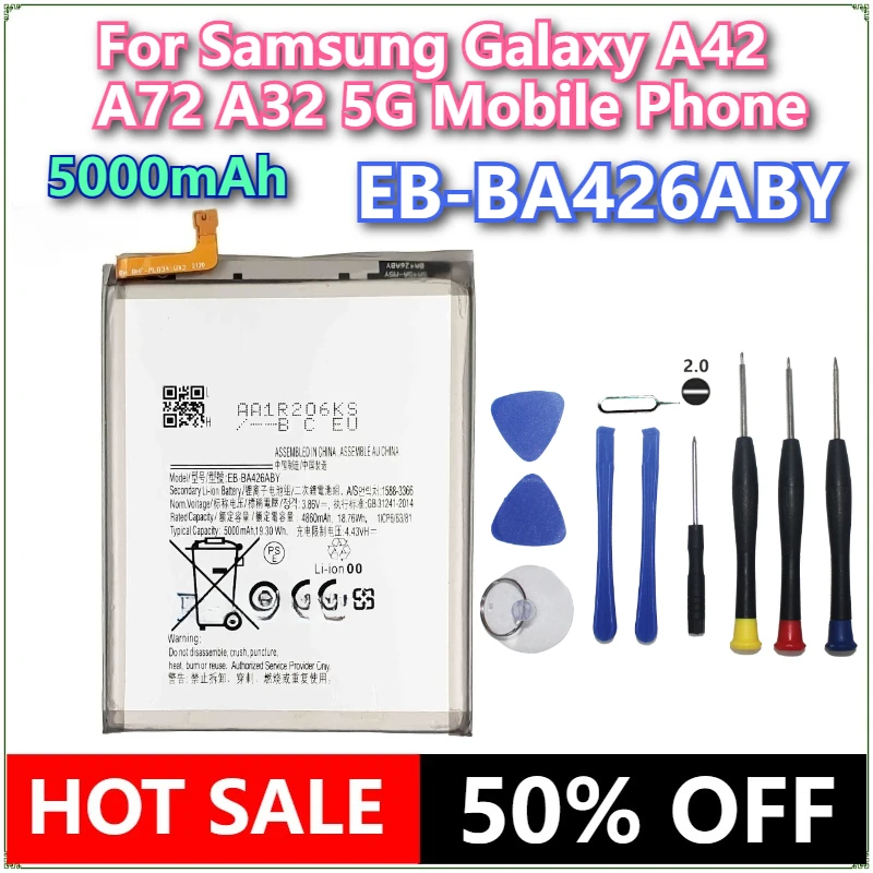 Brand New High Quality Replacement Battery EB-BA426ABY 5000mAh for Samsung Galaxy A42 A72 A32 5G Mobile Phone+Tools