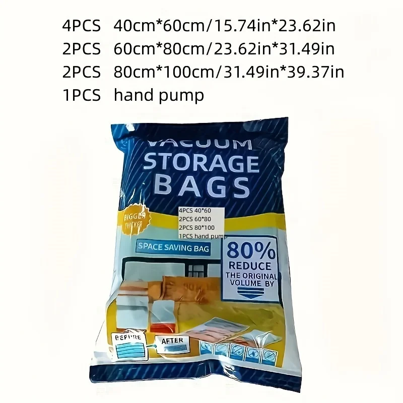 Vacuum Pump for Bags Transparent Folding Compressed Space Saving Vacuum Bag for Clothes Vacuum Storage Bags with Pump