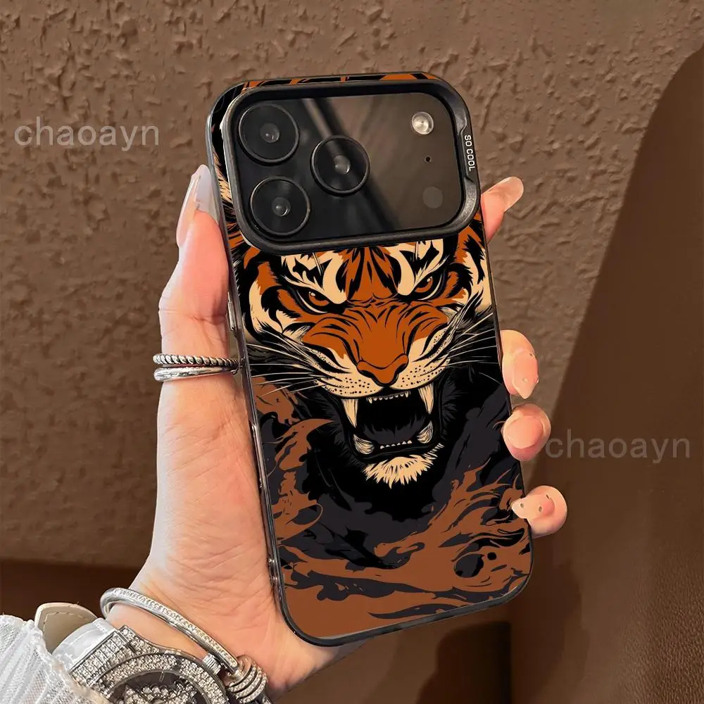 

A fierce tiger Phone Case case for iPhone17 16 15 14 13 12 11 Pro/ Max/Plus shock-proof rear cover anti-fingerprint