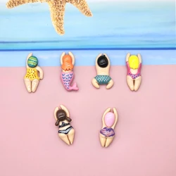 6pcs Fridge Magnet Resin Cartoon Swimming Boys Girls Sports Figurine Personalized Creative Diy Refrigerator Magnets Home Decor