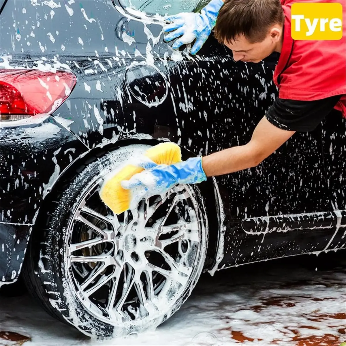 Car Wash Brush Head, Car Wash Scrubber with Soft Bristle, Exterior Vehicle Wash Equipment for Auto RV Truck Boat Campers