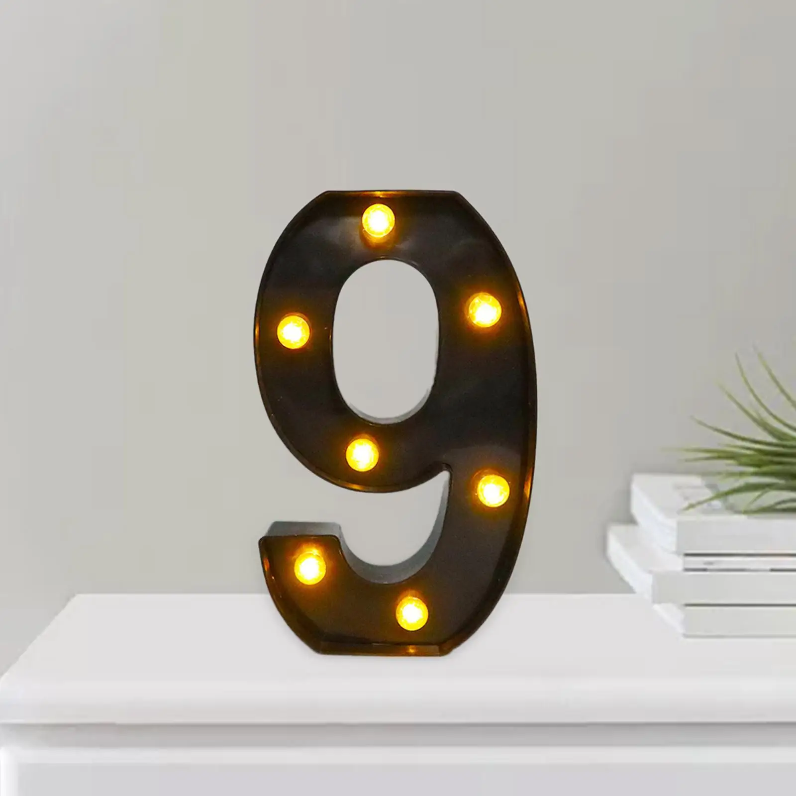 LED Lighted Number Light 9 Warm Light Marquee Number Light Sign Decorative Light up Number for Cafe Birthday Home Graduation Bar