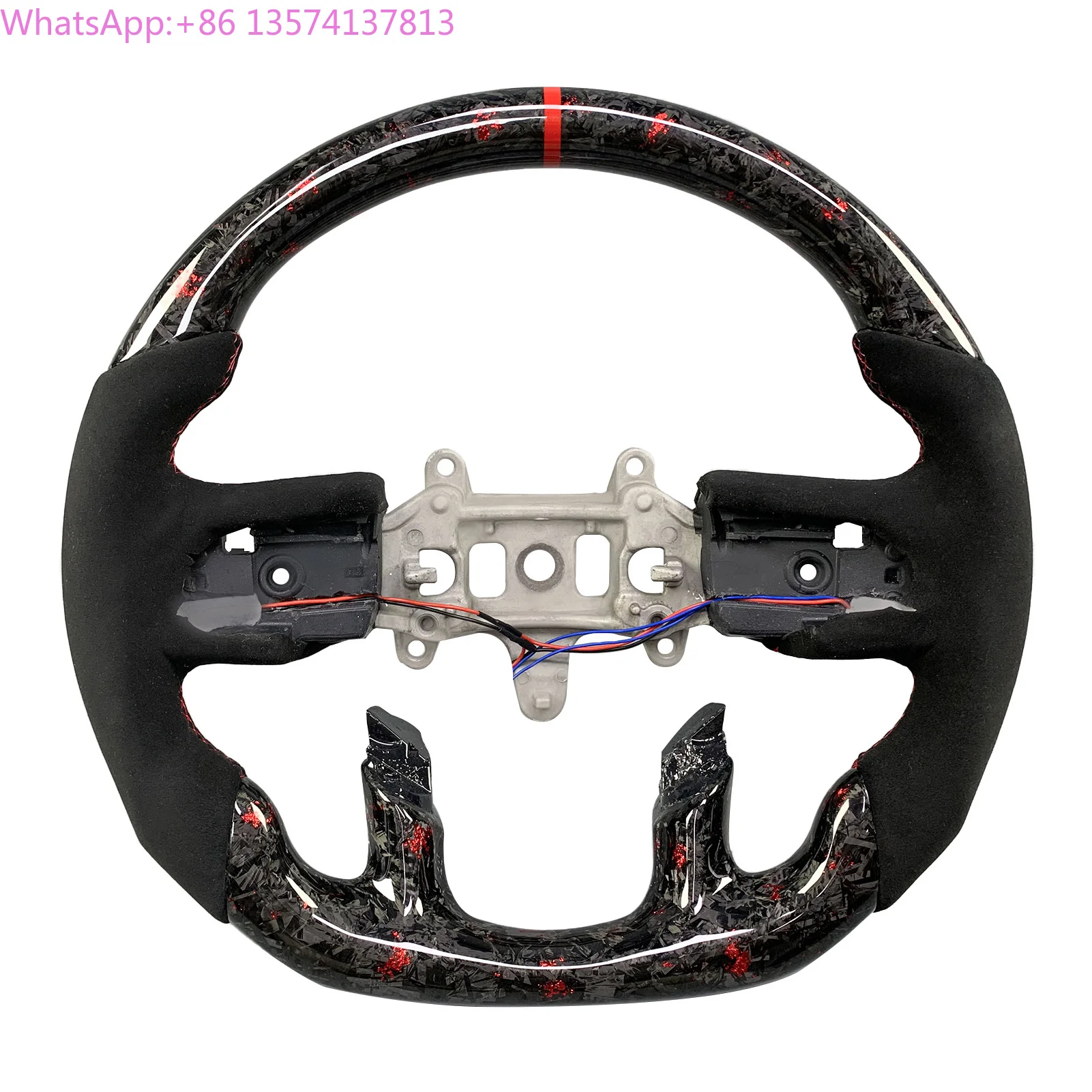 

Customized Forged Carbon Fiber Steering Wheel for RAM 1500 TRX Rebel 2019-2024 Support Heating Perforated Leather LED Display