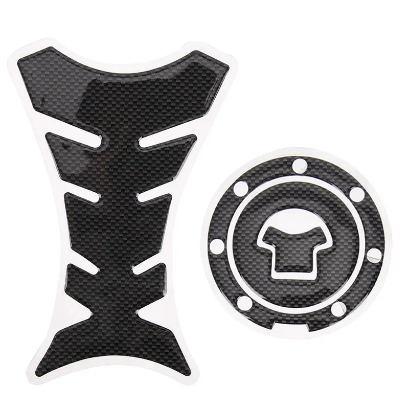 Gas Cap Cover Sticker and protector 3D Carbon Fiber Gel Gas Fuel Tank Pad Protector Sticker Motorcycle Universal