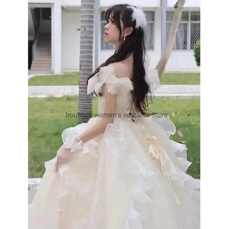 

Cos Fairy Dress Princess Evening Dress Sweet Girl New High End Luxury Host Small Puff Skirt Vocal Art Exam Adul