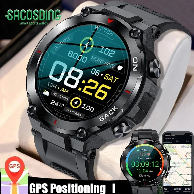 

GPS Smart Watch Men Outdoor Sports Fitness Bracelet Heart Rate Blood Pressure Clock IP68 Waterproof Smartwatch For Android IOS