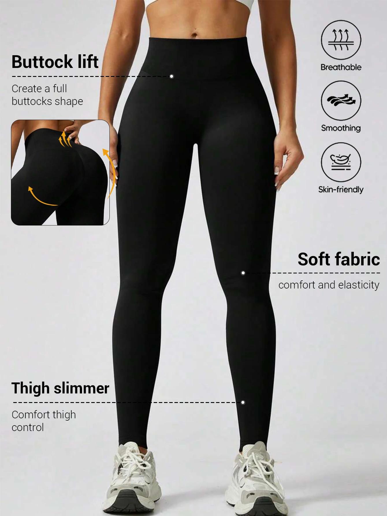 Womens High Waist Daily Athletic Skinny Leggings Tummy Control Hip Lifting Stretch Pants For Yoga Fitness Running Cycling